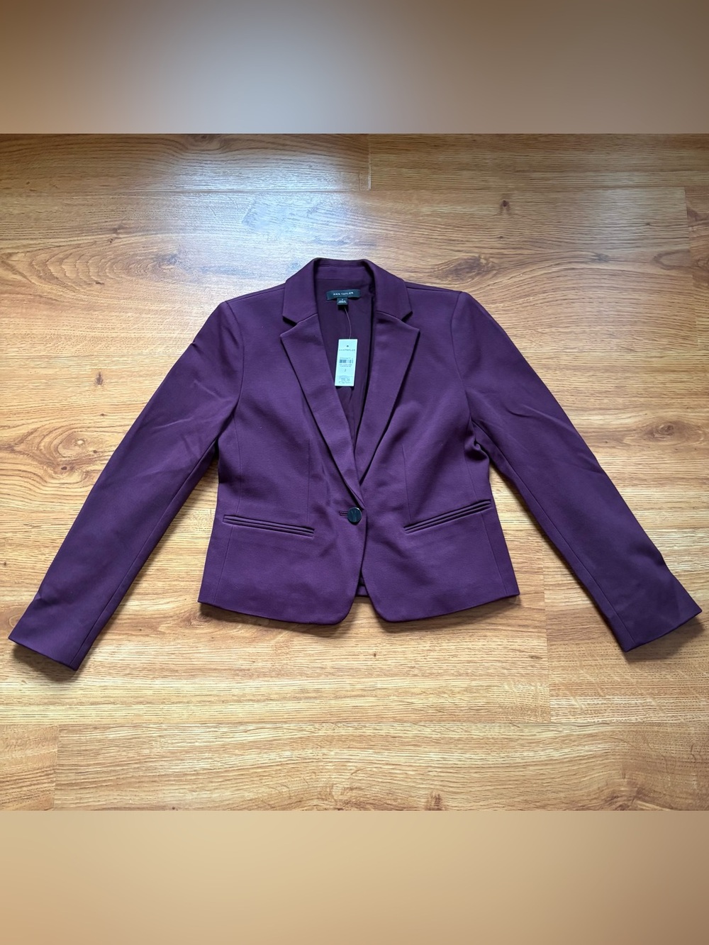 Ann Taylor Plum One-Button Tailored Blazer 2 NWT
